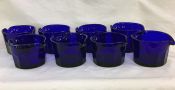 Set of Eight Georgian English Bristol Blue Wine Rinsers