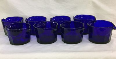 Set of Eight Georgian English Bristol Blue Wine Rinsers