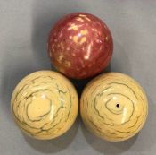Vintage Set of Three Ivory Billiard Balls