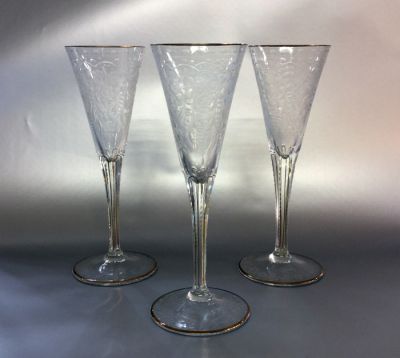 Moser Maharani Crystal Champagne Flutes Set of 7