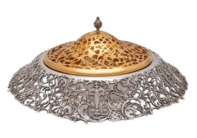 Shreve & Co. Sterling Silver Rose Bowl With An Elaborately Pierced Skirt