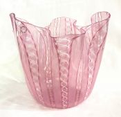 Signed Venini, Murano Handkerchief Art Glass Vase