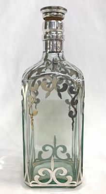 Silver overlay decanter, American circa 1940