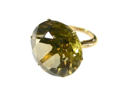 Smoky Quartz Solitaire Cocktail Ring