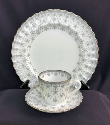 Spode “Fleur de Lys Grey” with Platinum Trim