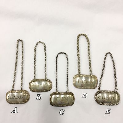 Sterling Silver Georgian Liquor Tags