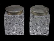 Sterling and Crystal Inkwells