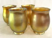 Steuben Gold Aurene Bell Shades, Steuben Glass Works