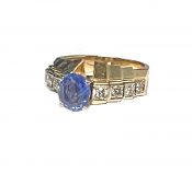 Vintage 1.50ct Sapphire and Diamond 14kt Ring