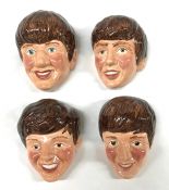 The Beatles Vintage Kelsboro Ware Ceramic Wall Plaques, England circa 1964