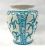 Turquoise On Cream Faience Art Pottery Vase, circa 1920-30s