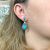 Turquoise Pearl Diamond Drop Earrings