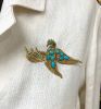 Turquoise Pheasant Brooch