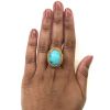 Vintage 12.46ct Turquoise 18kt Ring