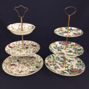 Two Vintage 3 Tier Cake Stands