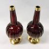 Unsigned Moser Ruby Glass Bulbous Vases