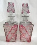 Val Saint Lambert Square Spirit Decanters