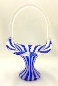 Venetian Glass Basket, Mid 20th Century, Made In Murano