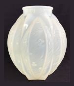 Verlys Art Deco opalescent glass vase
