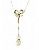 Victorian Diamond Bow Necklace