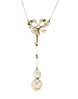 Victorian Diamond Bow Necklace