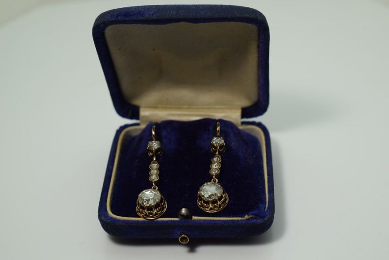 Victorian Diamond Drop Earrings