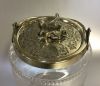 Victorian English Cut & Etched Glass Biscuit Barrel