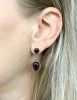 Victorian Garnet and Diamond Drop Earrings
