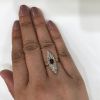 Victorian Ruby and Diamond Navette Engagment Ring