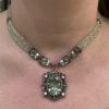 Victorian Style Prasiolite Diamond Pearl Necklace