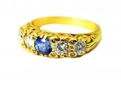 Victorian Style Sapphire and Diamond Ring