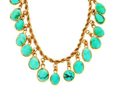 Victorian 21.49ct Turquoise 18kt Bracelet