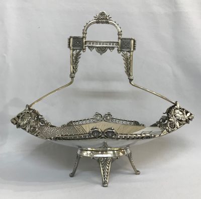 Victorian Aesthetic Movement Silver Plate Basket