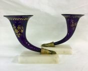 Victorian Amethyst Glass Trumpet Vases