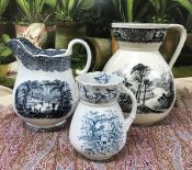 Victorian Blue and White Pitchers