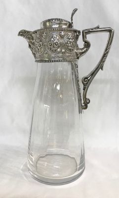 Victorian Claret Jug With Sterling Silver Mounts