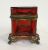 Victorian Cranberry Comfit Box with Ornate Gilt Metal Frame