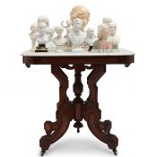Victorian Eastlake Parlour Table & Neo-Classical To Art Deco Busts