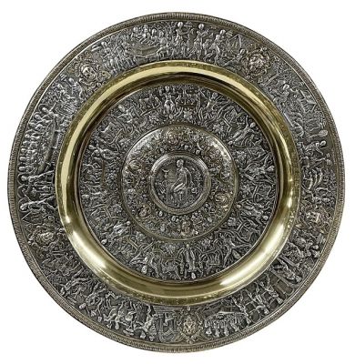 Elkington Silver Plate and Partial Gilt Venus Rosewater Dish 