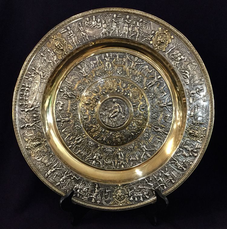 Victorian Elkington Gilt and Silver Plate Ornamental Charger