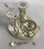 Victorian English Riding Motif Condiment Set, Dated 1869