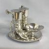 Victorian English Riding Motif Condiment Set, Dated 1869