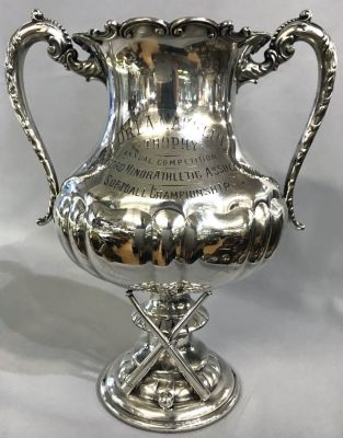 Victorian Figurative Silver Plate Softball Trophy