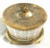 Victorian Gilt Metal & Crystal Biscuit Barrel