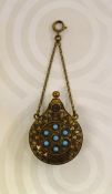 Victorian Gilt Turquoise Scent Bottle