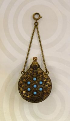 Victorian Gilt Turquoise Scent Bottle