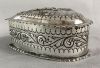 Victorian Heart Shape Sterling Silver Dresser Box