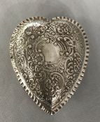 Victorian Heart Shape Sterling Silver Dresser Box