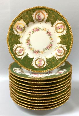 Victorian Limoges Luncheon Plates, Made In France circa 1895-1900