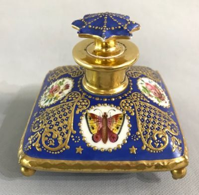 Victorian Paris Porcelain Pillow Scent Bottle